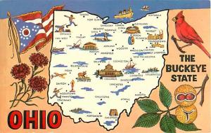 Ohio The Buckeye State Map Card OH
