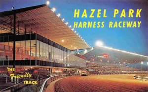 Hazel Park Harness Raceway Horse Racing Detroit Michigan postcard