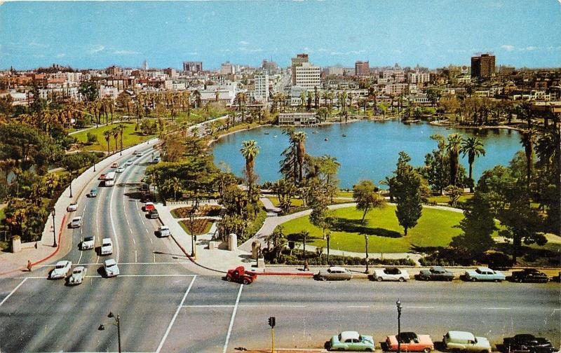 Los Angeles California~General Douglas Mac Arthur Park Looking East~1950s Truck