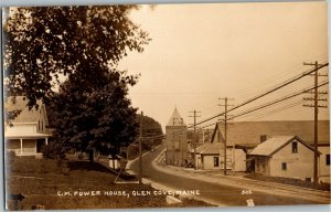 RPPC C.M. Power House, Glen Cove ME Vintage Postcard X27