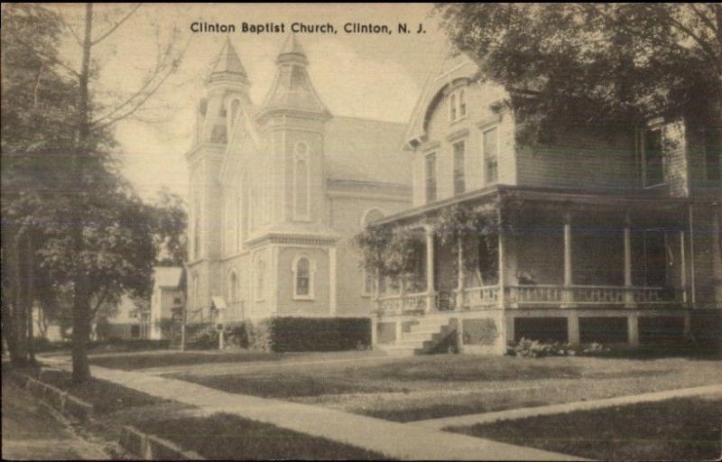 Clinton NJ Baptist Church Old Postcard