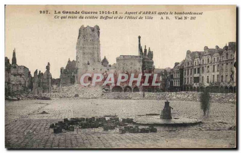 Old Postcard The Great War of & # Appearance 39Arras after the bombing What r...