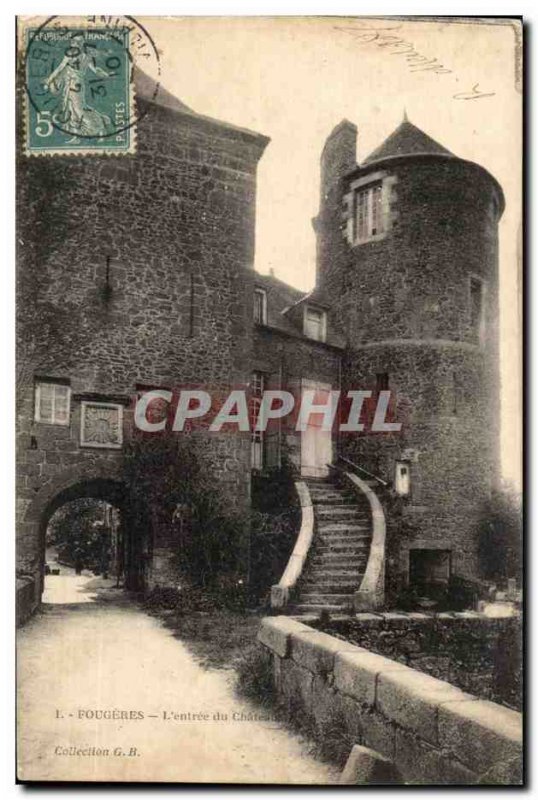 Old Postcard Fougeres L & # 39Entree Du Chateau