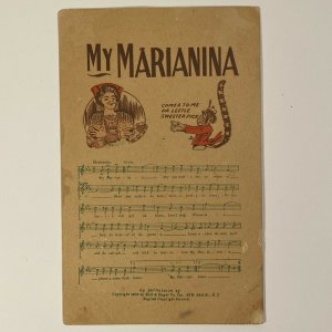 MY MARIANINA Song Music and Lyrics Cpyrt 1906 by Helf & Hager Co No. 4600 Series