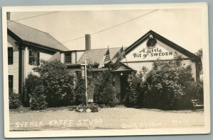 SOUTH SUDBURY MA LITTLE BIT OF SWEDEN CAFE ANTIQUE REAL PHOTO POSTCARD RPPC