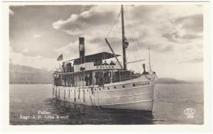 Pallas Ship in Gota Canal Sweden Göta Kanal‎ Real Photo Postcard 1920s-1930s
