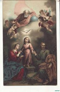 RELIGIOUS   THE HOLY FAMILY  God & Cherubs, Mary, Joseph,...