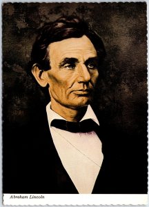 VINTAGE CONTINENTAL SIZE POSTCARD PORTRAIT OF PRESIDENT ABRAHAM LINCOLN