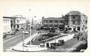 RPPC SAN LEANDRO, California CA ~ Street Scene PLAZA 1940s Real Photo Postcard