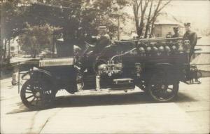 Peterborough NH Fire Engine Truck c1910 Real Photo Postcard