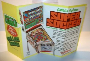 Super Soccer Pinball FLYER Original NOS 1975 Game Retro Sports Artwork Vintage
