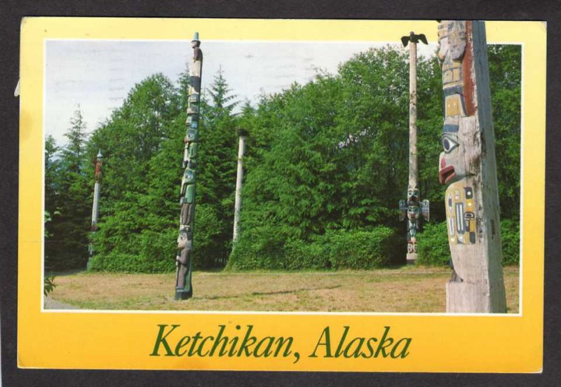 AK Totem Poles Park Eskimos nr Ketchikan Alaska Postcard