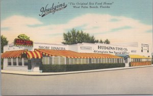 Postcard Hudgins Sea Food Restaurant West Palm Beach Florida FL