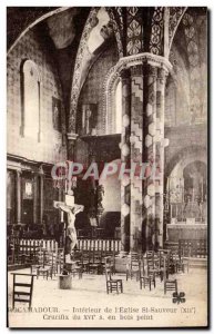 Old Postcard Interior of Rocamadour & # 39eglise St Savior crucifix of painte...