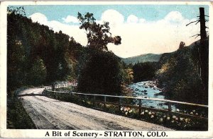 Postcard ROAD SCENE Stratton Colorado CO AJ3506