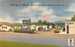 Indio California Pen Go In Motel Street View Antique Postcard K91299