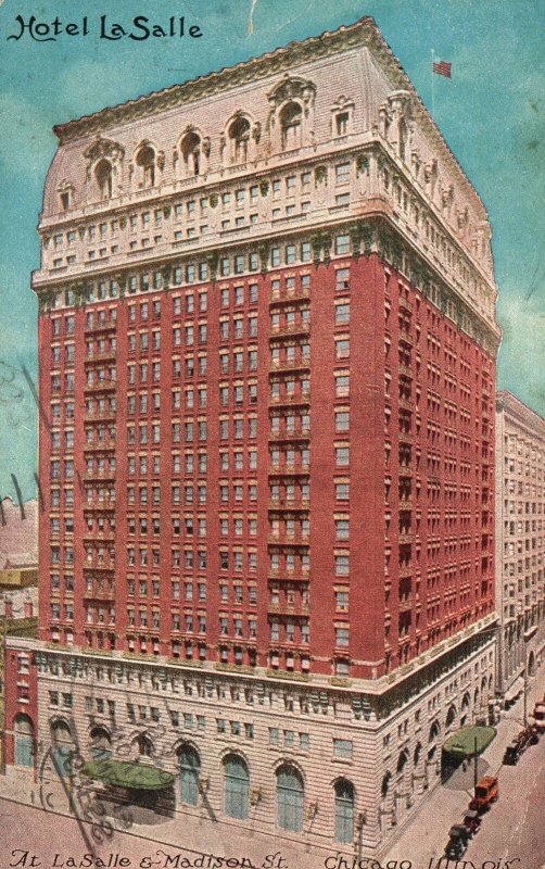 Vintage Postcard 1933 Hotel La Salle Building Historic Landmark Chicago Illinois