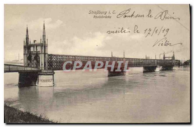 Postcard Old Strasburgg Rheinbruche