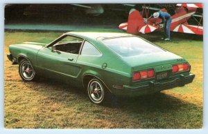 Car Advertising 1977 FORD MUSTANG II ~ 3 Door 2+2 ~ Automobile Postcard