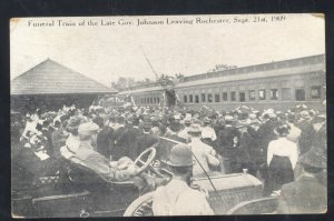 ROCHESTER MINNESOTA FUNERAL TRAIN OF GOVERNOR JOHNSON VINTAGE POSTCARD