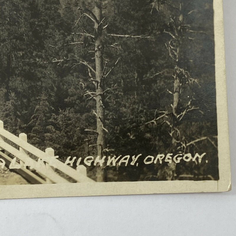 RPPC Real Photo Postcard Minam grade LaGrande Wallowa Lake Highway, Oregon