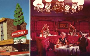 Vintage Postcard Reno's Ponderosa Hotel Casino Virginia Street Reno Nevada NV