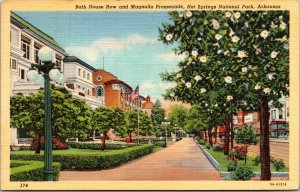 Vtg Bath House Row Magnolia Promenade Hot Springs Arkansas AR Postcard