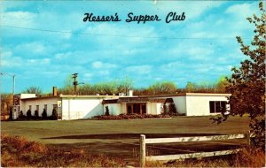 Oshkosh, WI Wisconsin  HESSER'S SUPPER CLUB  Roadside Restaurant  1968 Postcard