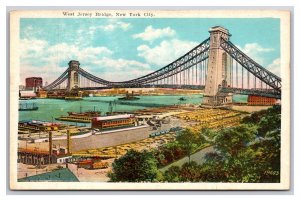 West Jersey Bridge New York City NYC NY UNP WB Postcard i21