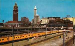 Washington Seattle Railroad Depots 1950s Roberts Johnston Postcard 22-6867
