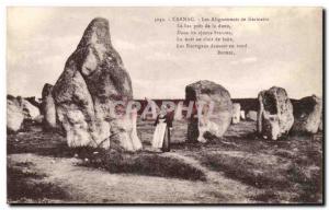 Old Postcard Dolmen Menhir Carnac Kermario