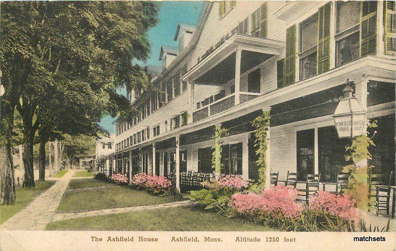 Ashfield Massachusetts House Corbett Albertype hand colored postcard 10110