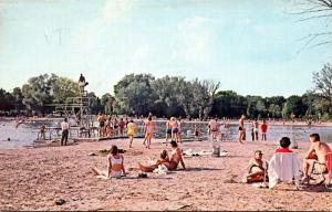 New York Syracuse Green Lakes State Park Diving Board and Bathing Beach 1965
