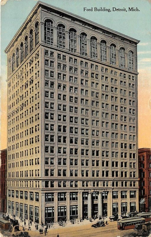 Detroit Michigan 1911 Postcard Ford Building