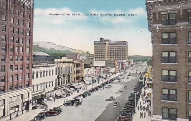 Utah Ogden Washington Boulevard Looking South 1956