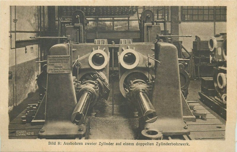 Double cylinder boring machine trains locomotives manufactory german industry