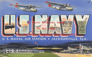 Large Letter Linen, Military US Navy Naval Air Station Jacksonville Florida