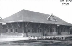 NKP Depot, Tipton, IN, USA Kodak Real Photo Paper Train Railroad Station Depo...