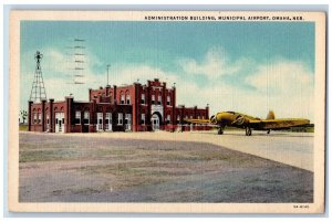 Omaha Nebraska NE Postcard Administration Building Municipal Airport 1938 Posted