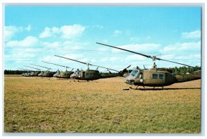 c1950 US Army Helicopters Camp Grayling On Ground Grayling Michigan MI Postcard