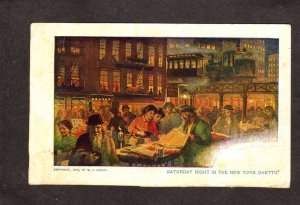 NY Saturday Night in the New York City Ghetto NYC Postcard 1904 HEARST UDB