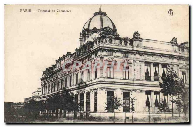 Postcard Old Paris Commercial Court