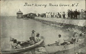Penns Grove NJ Boat Landing Pier c1910 Postcard