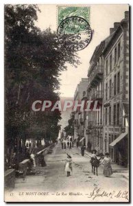 Old Postcard Auvergne Le Mont Dore The Menadier Street (ass donkey)