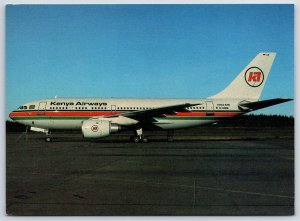 Airplane Postcard Kenya Airways Airlines Airbus A-310 at Stockholm Arlanda EL9