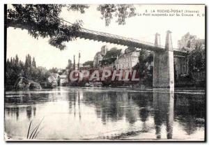 Old Postcard La Roche Posay (Vienne) The Suspension Bridge on the Creuse R D