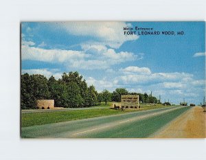 Postcard Main Entrance, Fort Leonard Wood, Missouri