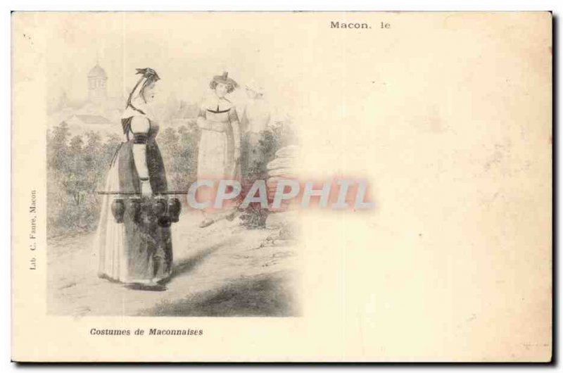 Macon Old Postcard Costumes mâconnaises (folklore)
