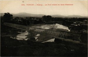 CPA AK INDOCHINA Tonkin Le Pont reliant les deux Frontieres VIETNAM (957800)