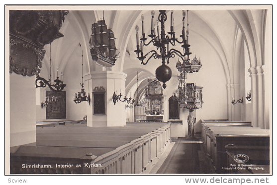 RP, SIMRISHAMN, Sweden, 1920-1940s; Interior Av Kyrkan